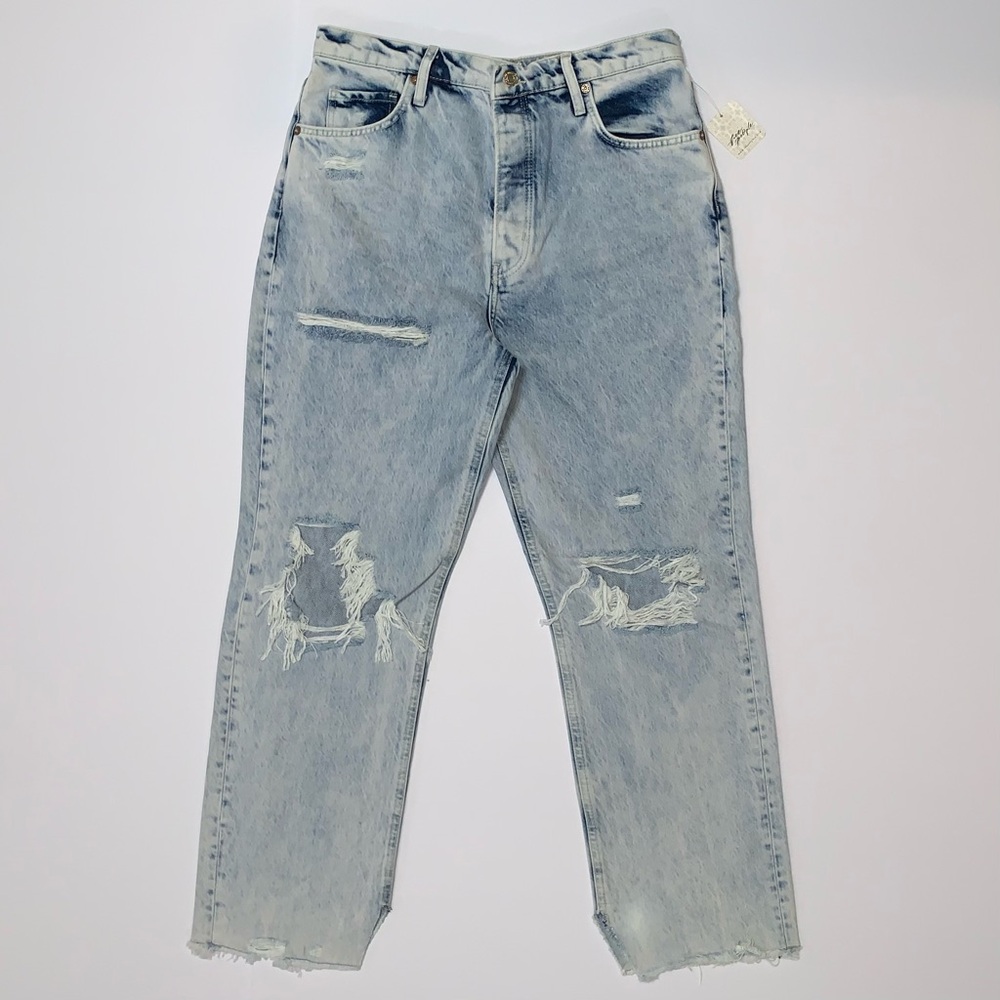 Free People Women’s Distressed Tapered Baggy Boyfriend Denim Jeans-Size 30 New